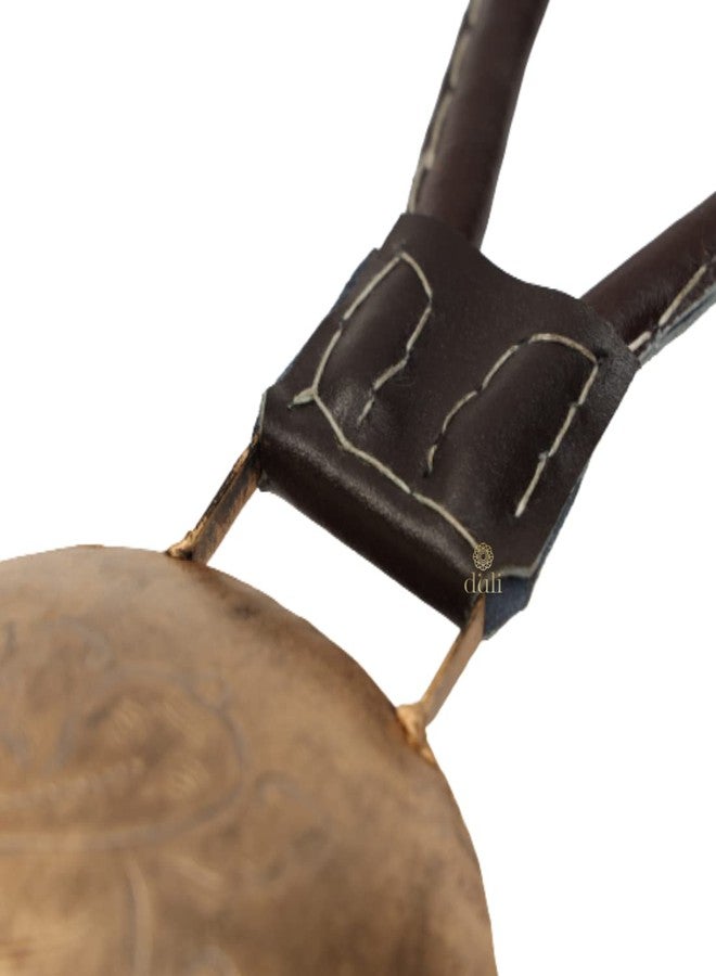 DULI جرس بقرة سويسري من دوللي، يزين الباب الرئيسي للمنزل أو المكتب، ديكور ديني وروحي، مصنوع من المعدن السويسري، مقاس 12 × 6 بوصة، مناسب لتعليق تمثال غانيشا (جرس البقرة: ذهبي). - Image 5